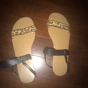 J crew flat leopard sandals